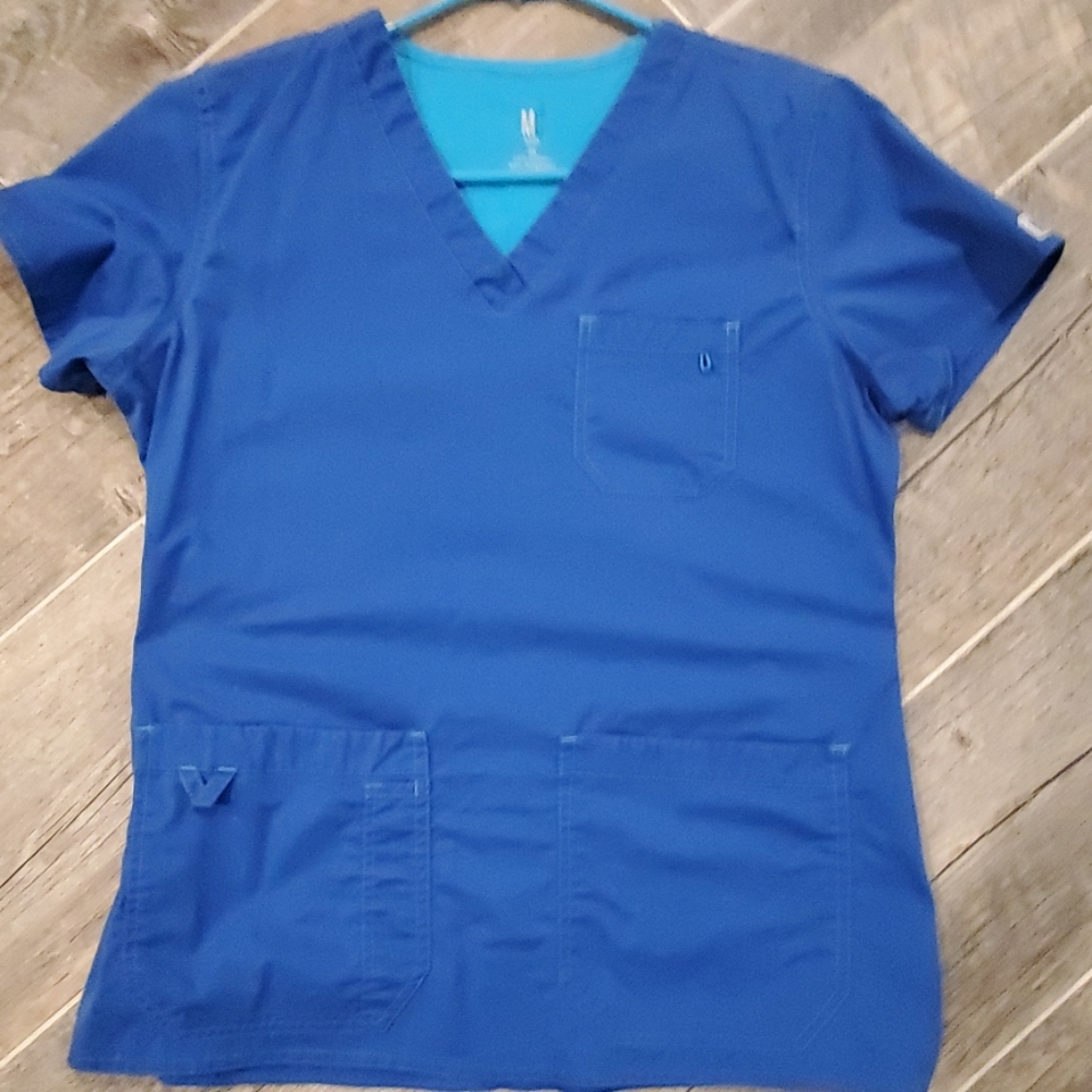 MED COUTURE ROYAL BLUE scrub top